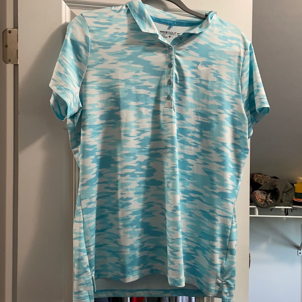Nike Men's Dri-Fit Blue Camouflage Golf Polo Sz XL